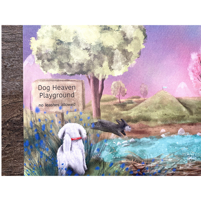Dog Heaven Playground Sympathy Card - FLAT