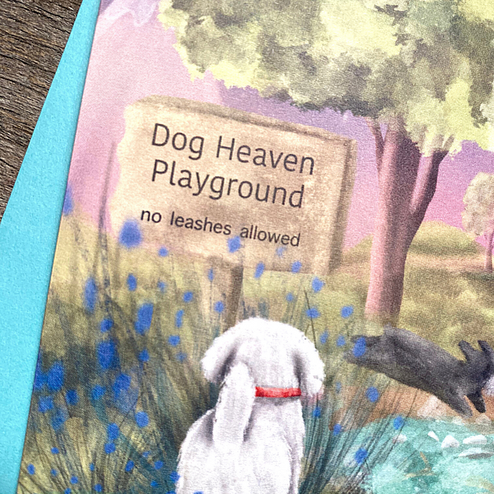 Dog Heaven Playground Sympathy Card - Folded